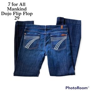 7 for all mankind | Dojo Flip Flop Denim | Size 29 | Dark Denim